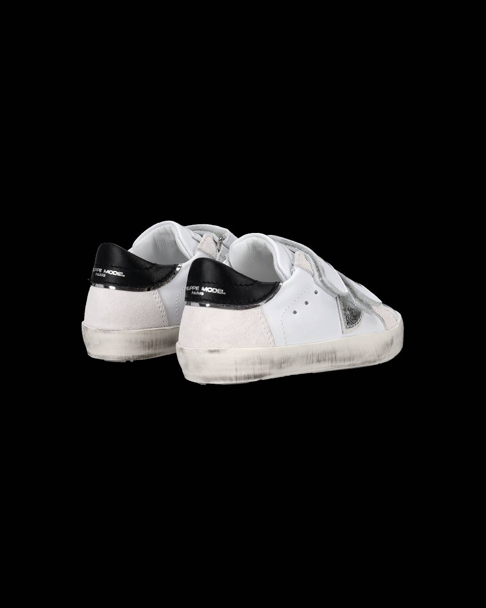 Philippe Model Sneakers Prsx Sportif da Bambini Bianche e Argento in Pelle Presa