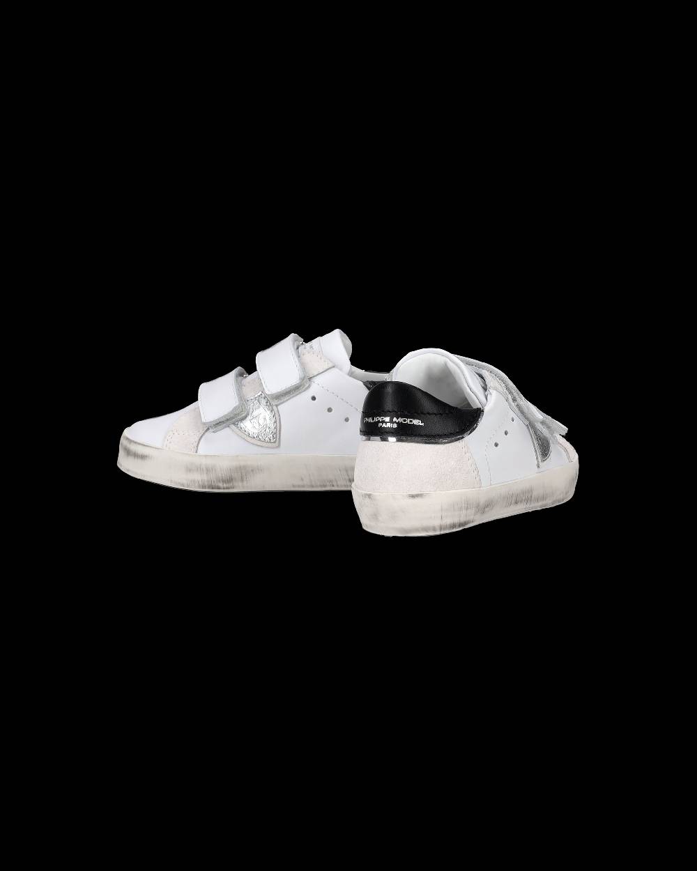 Philippe Model Sneakers Prsx Sportif da Bambini Bianche e Argento in Pelle Presa