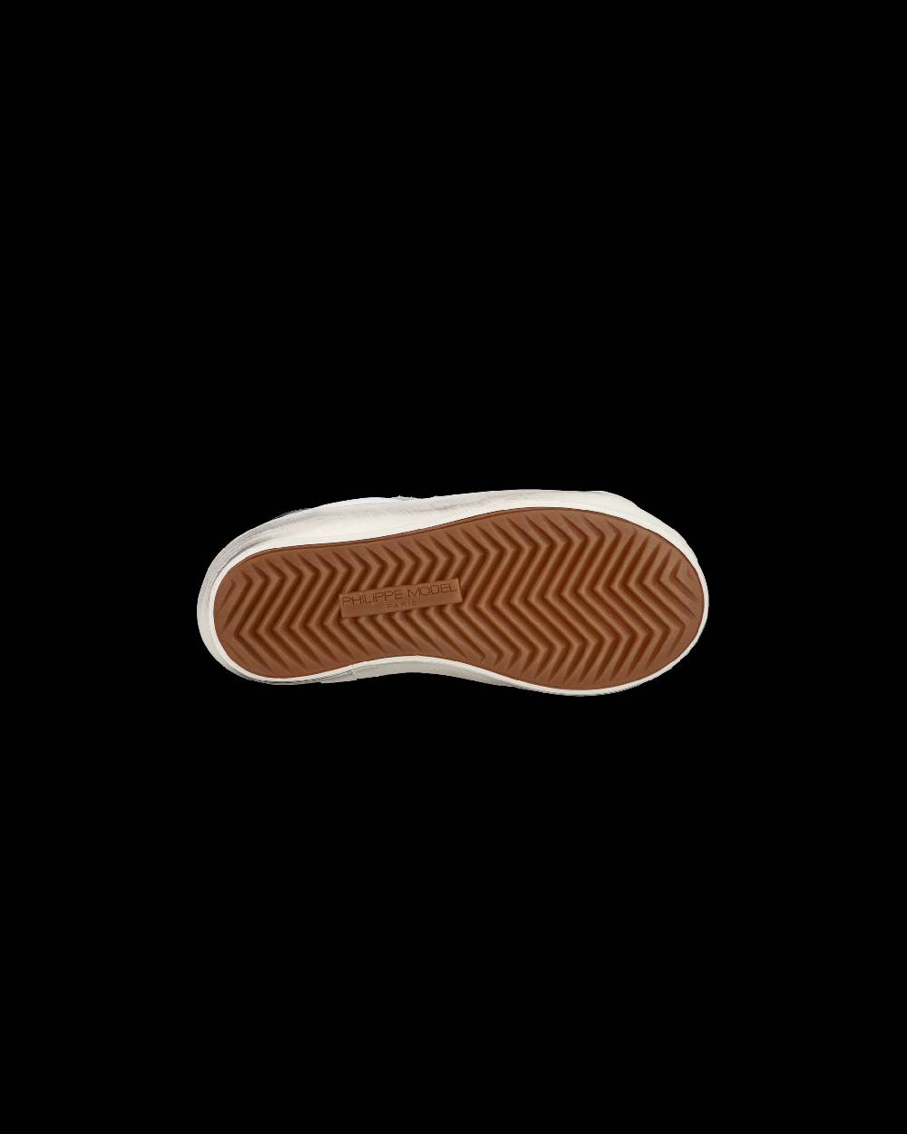 Philippe Model Baby Paris Low-Top Sneakers in Leather, White Black Sconto