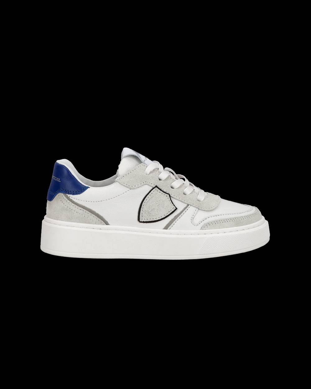 Philippe Model Junior Nice Low-Top Sneakers in Leather, White Blue Outlet