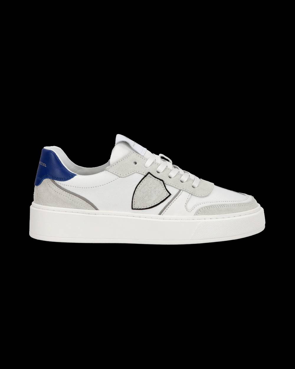 Philippe Model Junior Nice Low-Top Sneakers in Leather, White Blue In Vendita