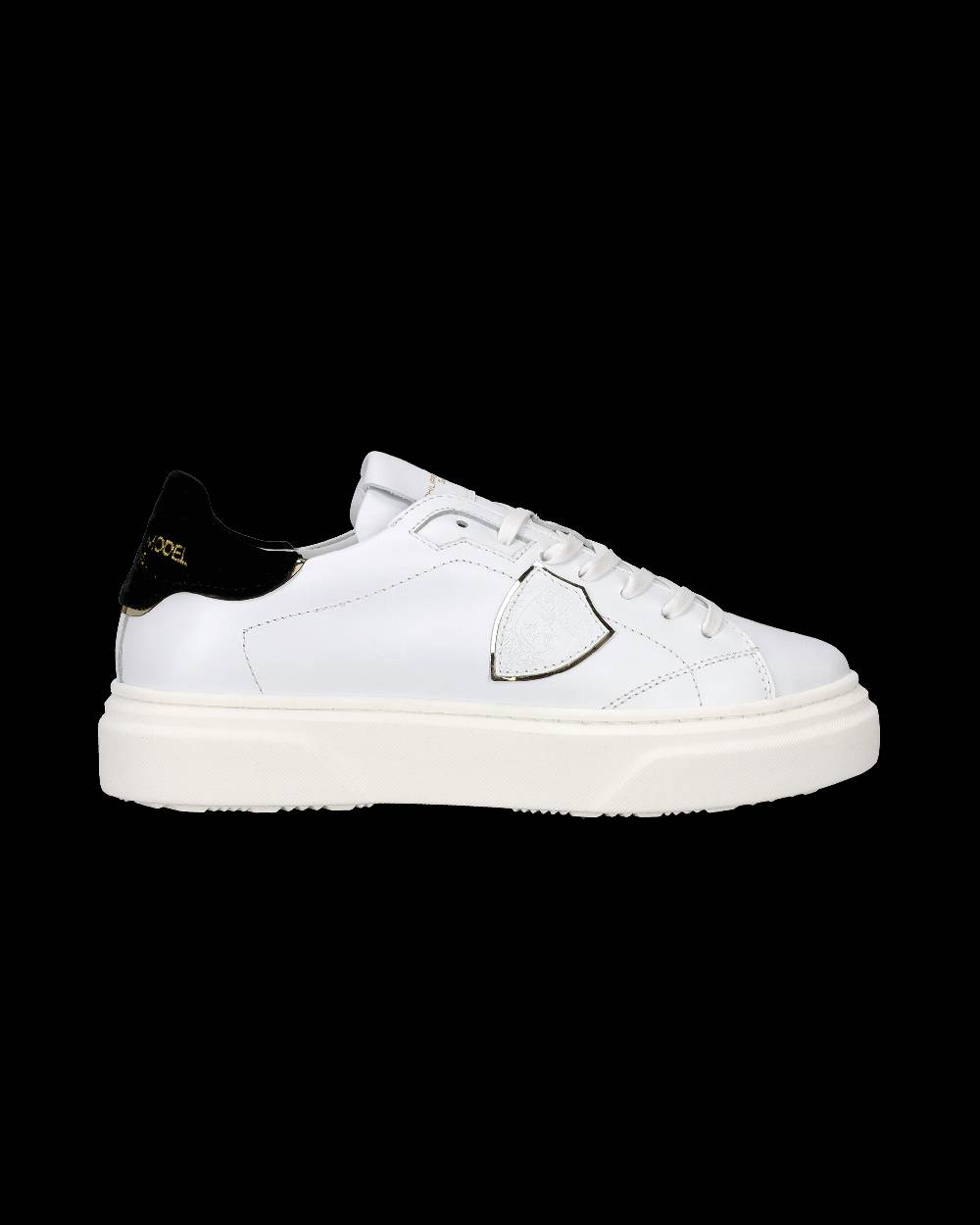 Philippe Model Sneakers Temple da Ragazzi Bianche e Nere in Pelle Vendita Economica