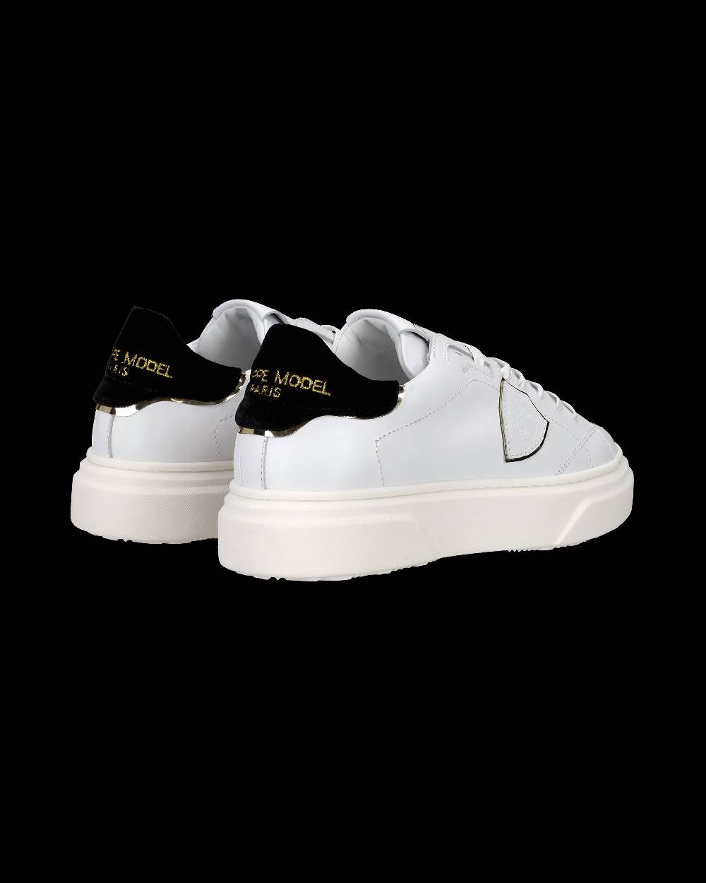 Philippe Model Sneakers Temple da Ragazzi Bianche e Nere in Pelle Vendita Economica