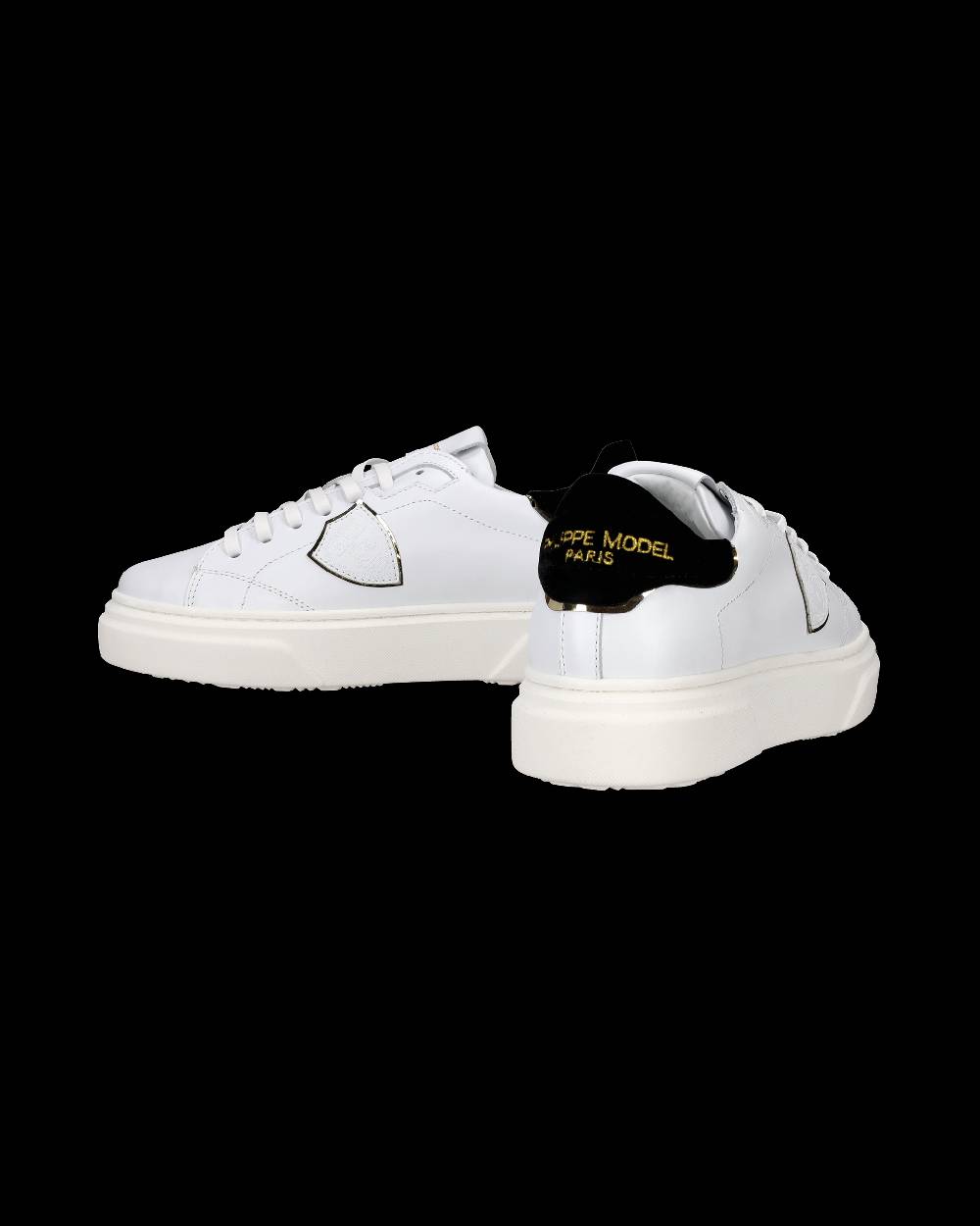 Philippe Model Sneakers Temple da Ragazzi Bianche e Nere in Pelle Vendita Economica