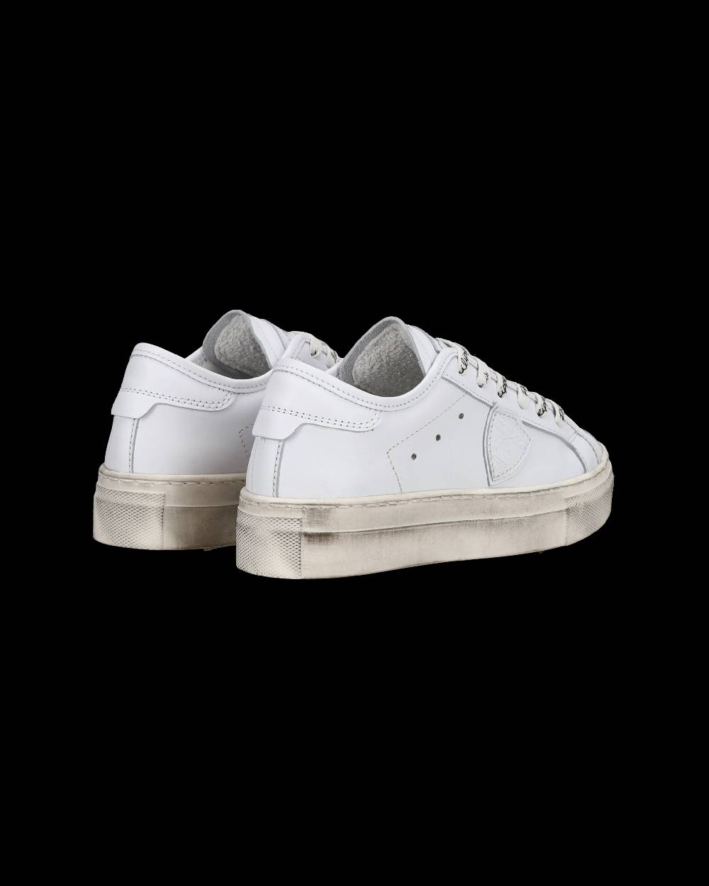 Philippe Model Sneakers basse Paris Haute da Bambino in pelle, Bianco Saldi Di Fabbrica
