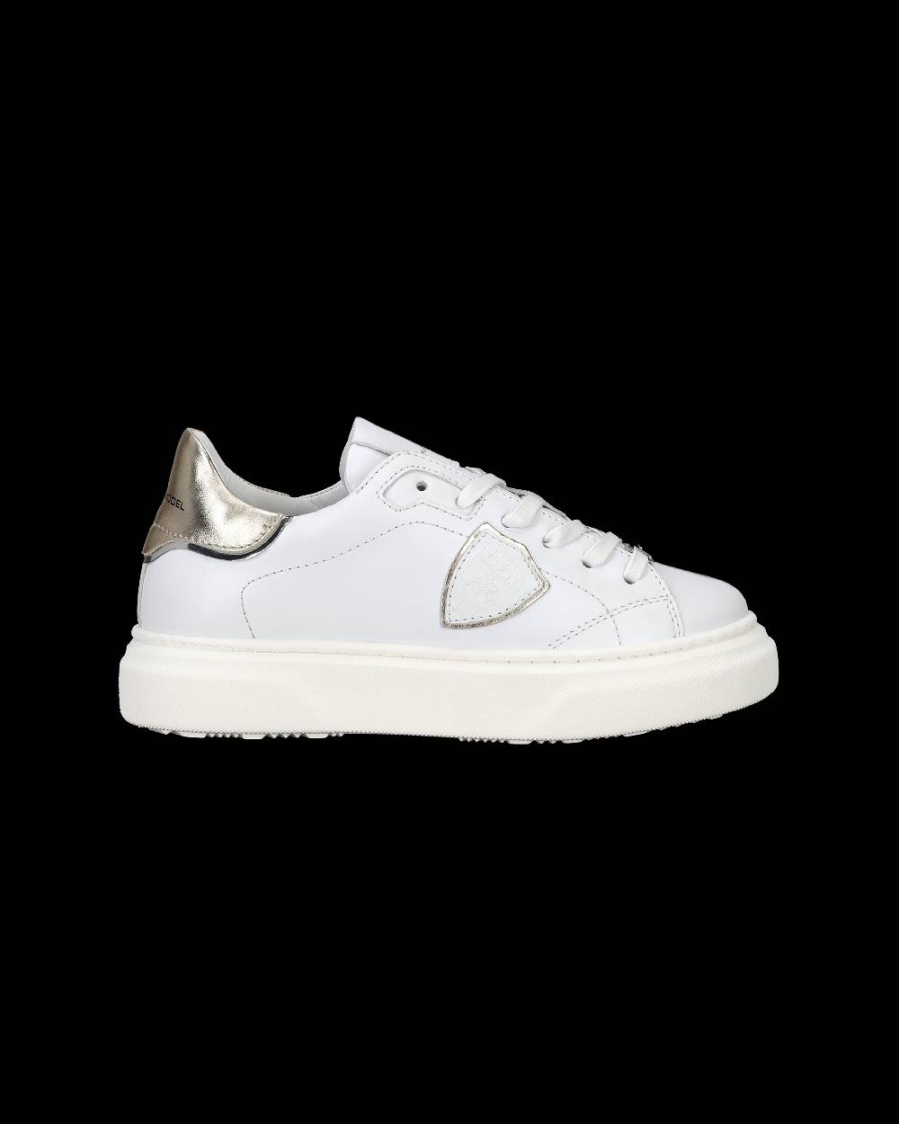 Philippe Model Sneakers Temple da Bambini Bianche e Oro in Pelle I Più Venduti