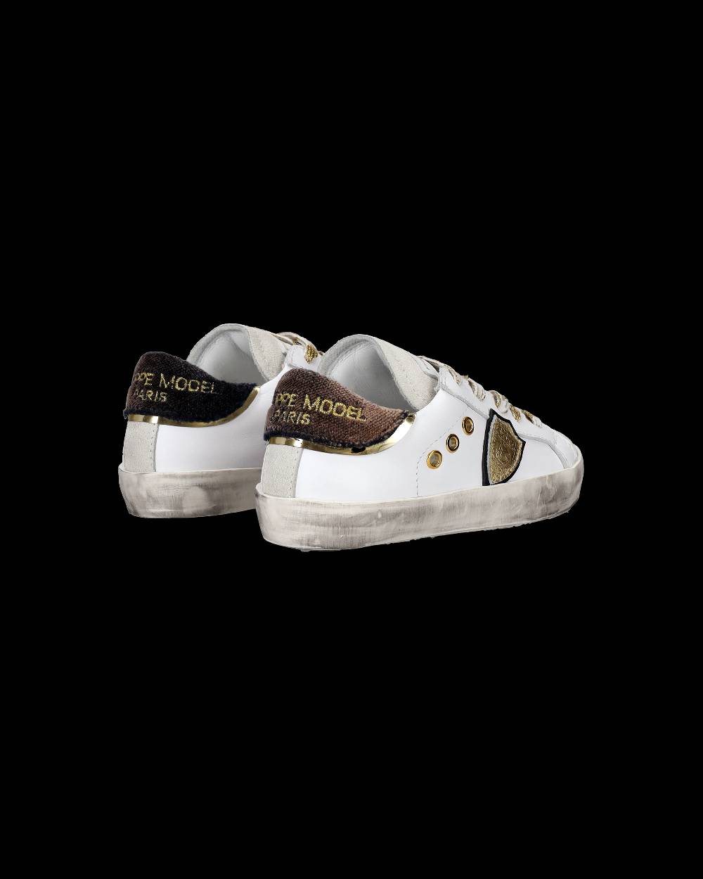 Philippe Model Scarpe da Bambini Prsx basse Bianche e Nere in Pelle Negozio