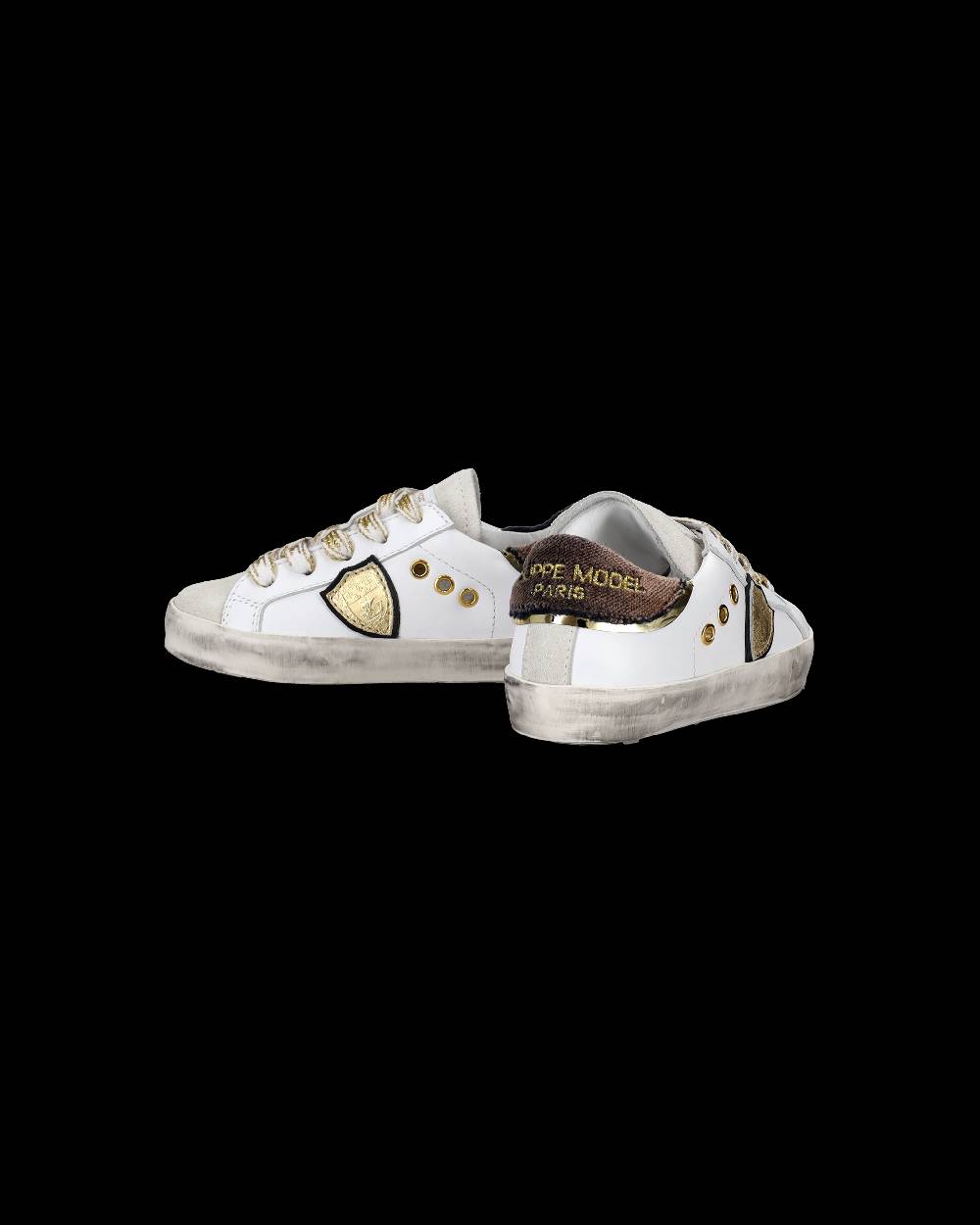 Philippe Model Scarpe da Bambini Prsx basse Bianche e Nere in Pelle Negozio