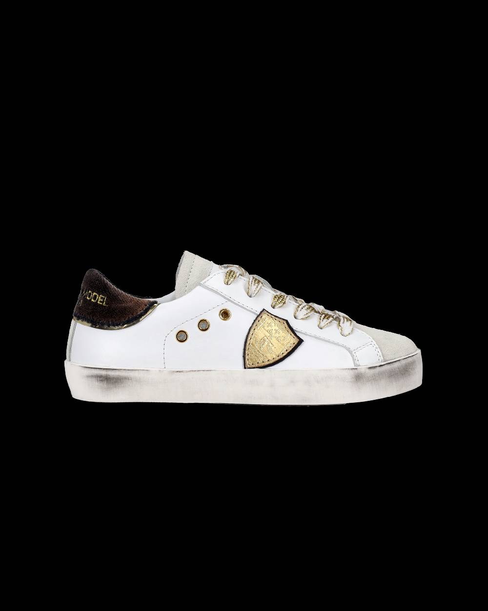 Philippe Model Sneakers Prsx basse da Bambini Bianche e Nere in Pelle In Saldo