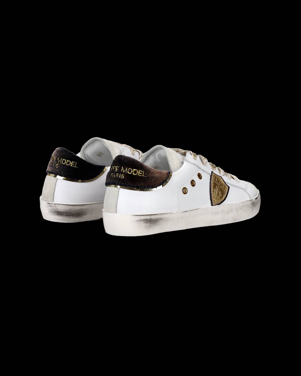Philippe Model Sneakers Prsx basse da Bambini Bianche e Nere in Pelle In Saldo