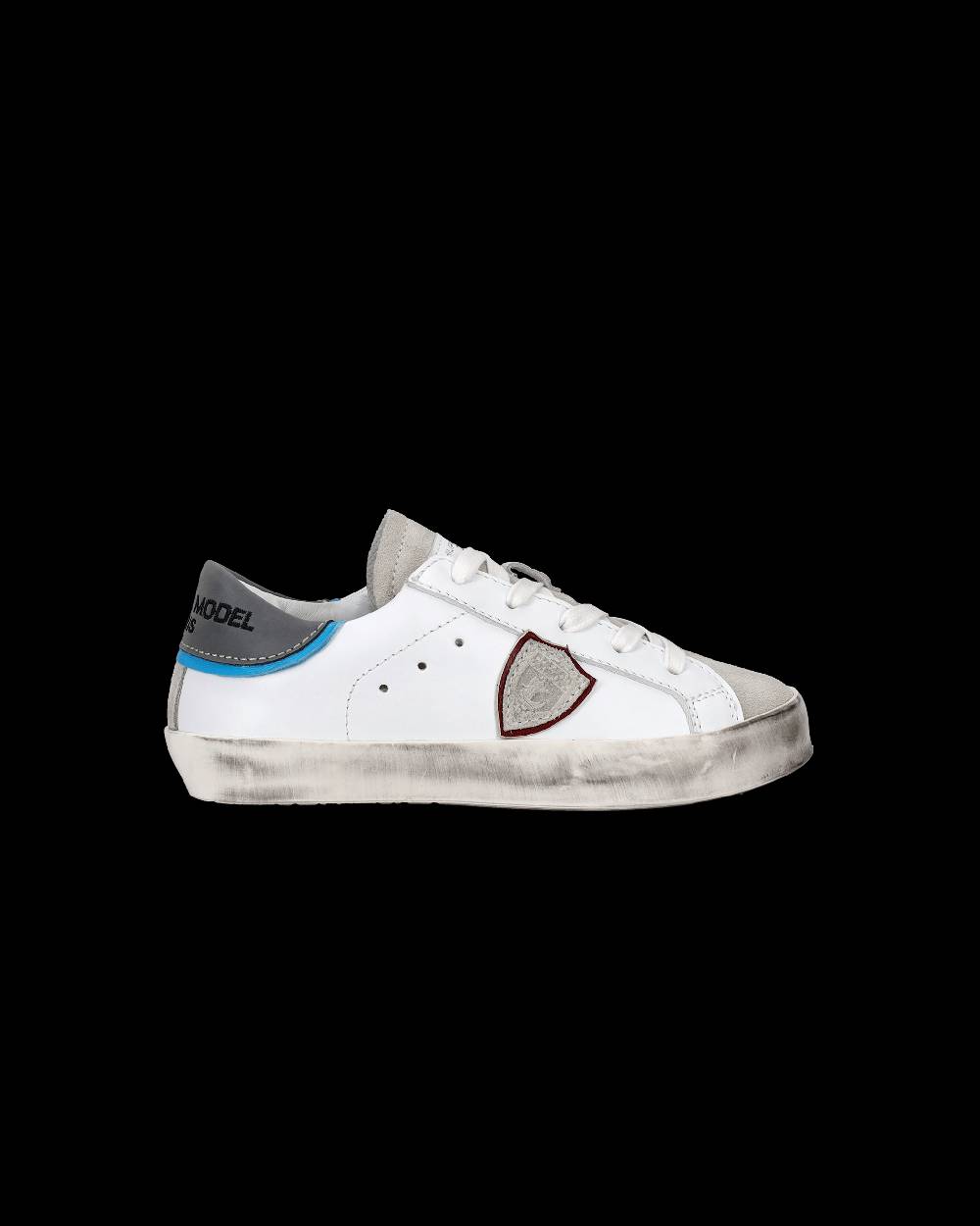 Philippe Model Scarpe da Bambini Prsx Bianche e Argento in Pelle Nuova
