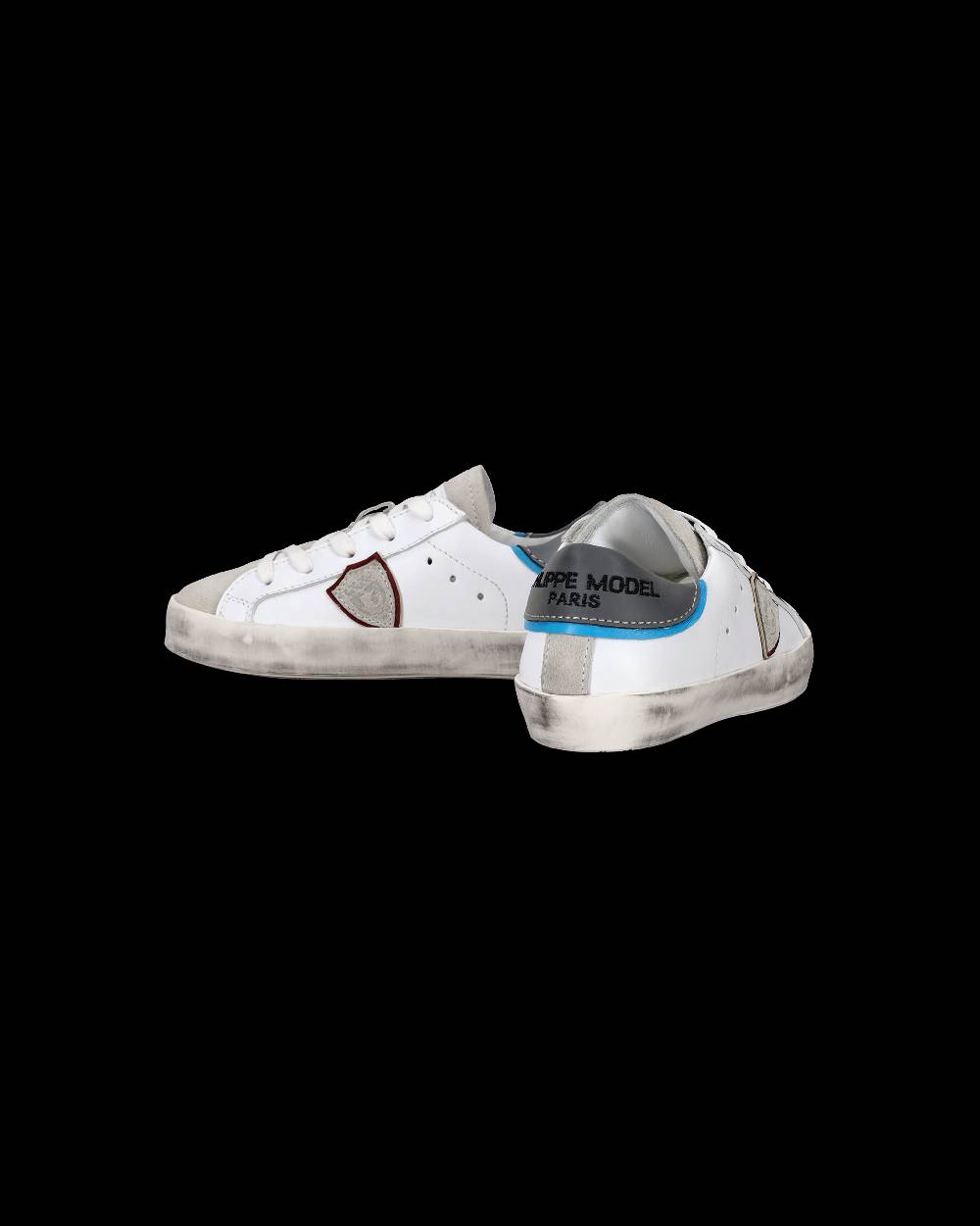 Philippe Model Scarpe da Bambini Prsx Bianche e Argento in Pelle Nuova