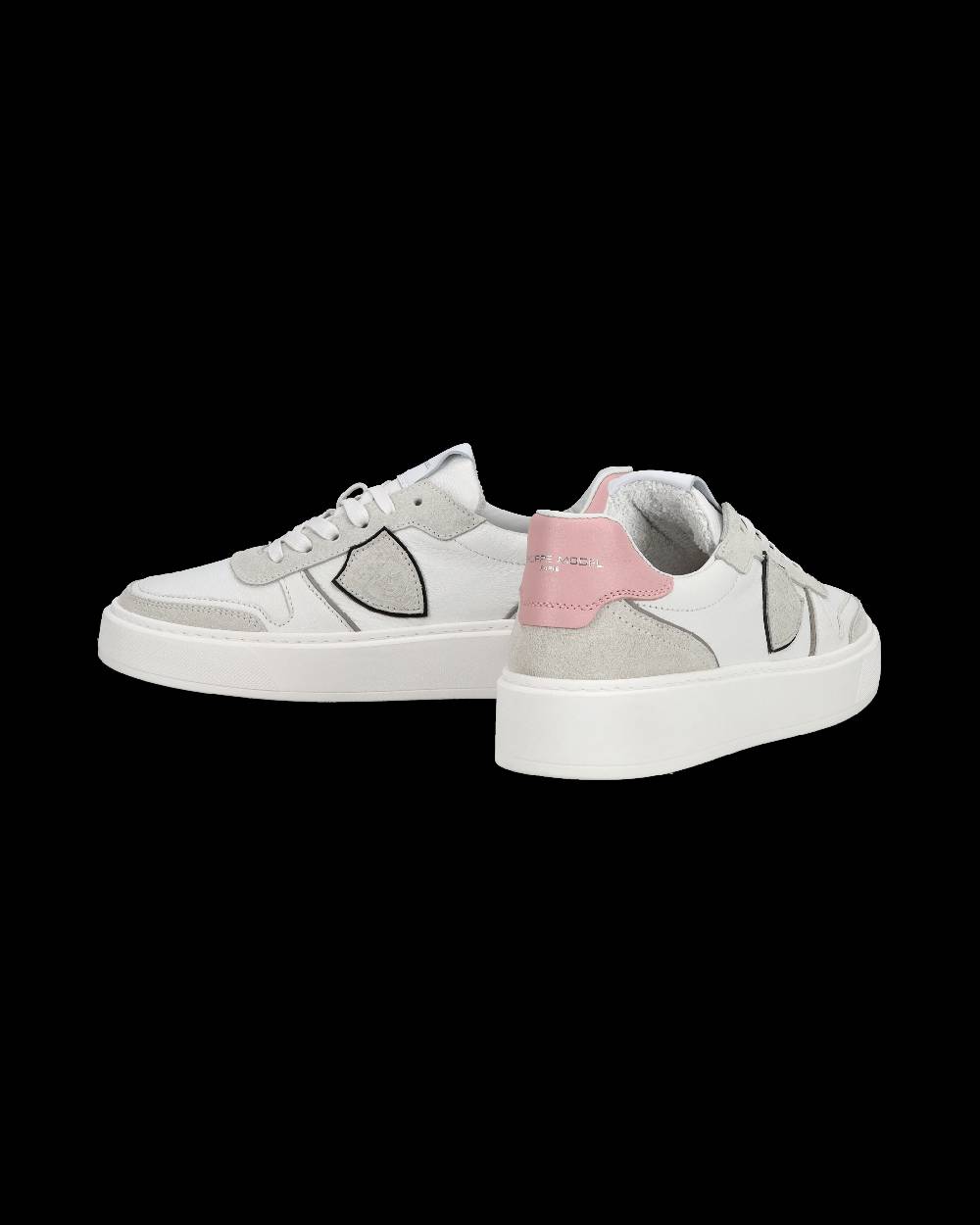 Philippe Model Junior Nice Low-Top Sneakers in Leather, Brown Blue Italy