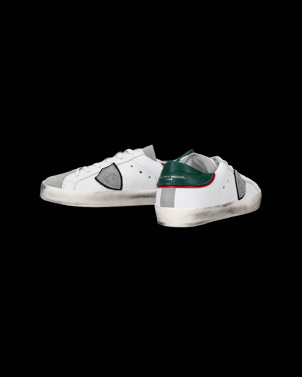 Philippe Model Sneakers Prsx basse da Bambini Bianche e Verdi in Pelle In Linea
