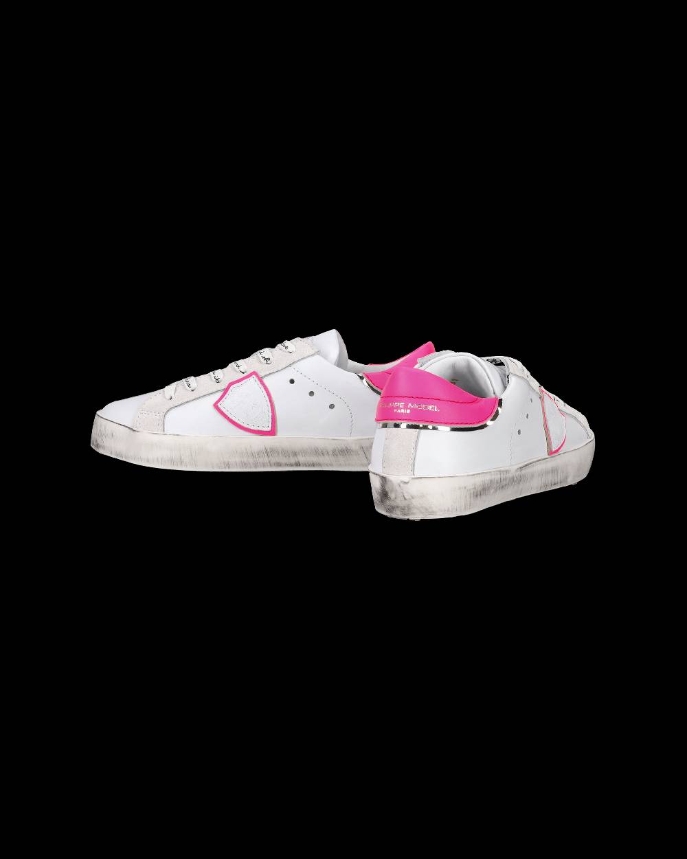 Philippe Model Sneakers Prsx basse da Bambini Bianche e Fucsia in Pelle Qualità