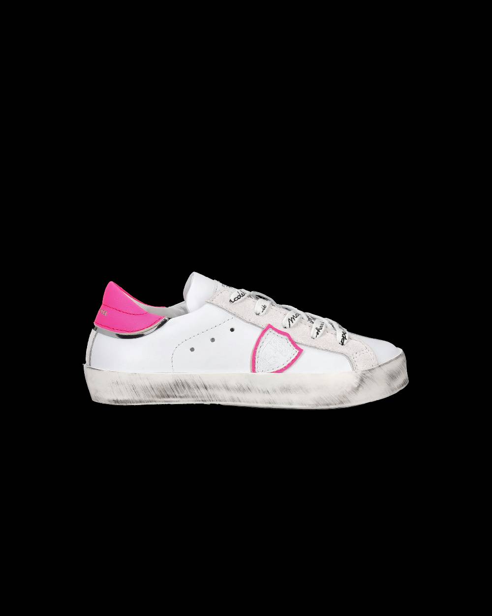 Philippe Model Scarpe da Bambini Prsx Bianche e Fucsia in Pelle Prezzo di fabbrica