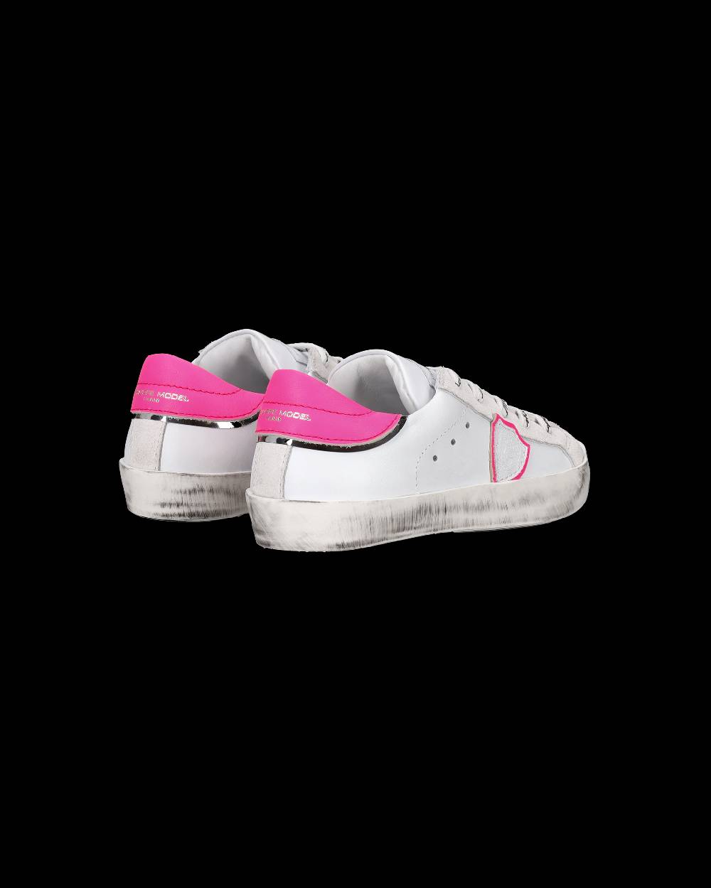 Philippe Model Scarpe da Bambini Prsx Bianche e Fucsia in Pelle Prezzo di fabbrica