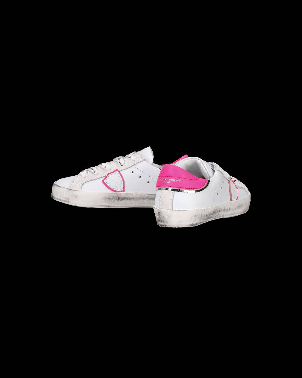 Philippe Model Scarpe da Bambini Prsx Bianche e Fucsia in Pelle Prezzo di fabbrica