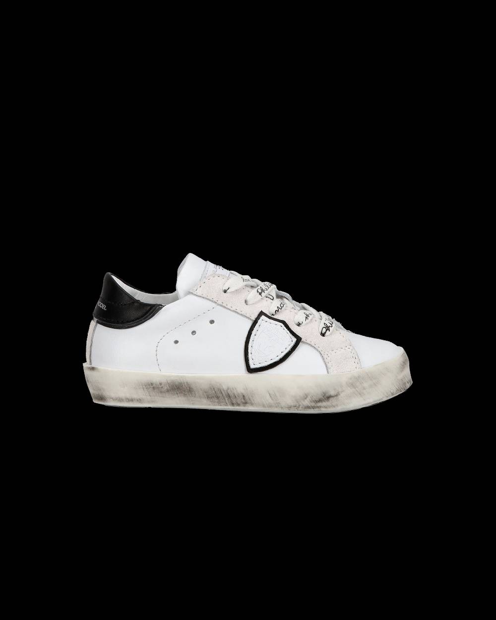 Philippe Model Sneakers Paris da Bambini Bianche e Nere in Pelle Acquista Ora