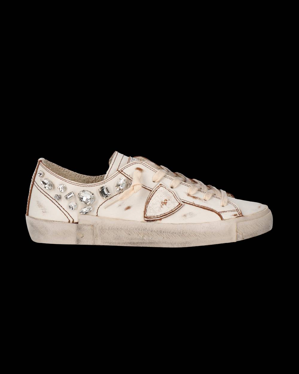 Philippe Model Sneaker Prsx Donna Con Cristalli, Bianco Sconto