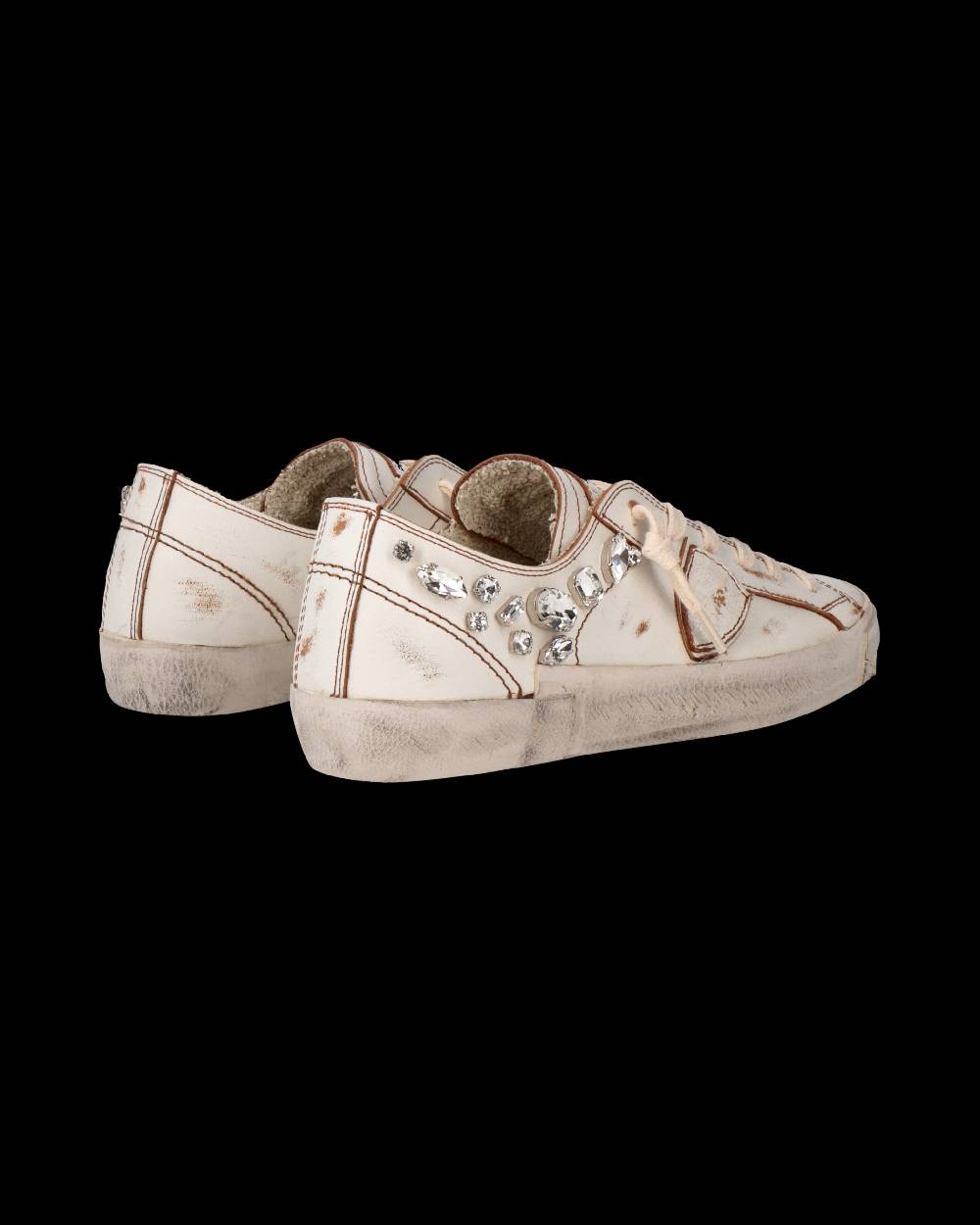 Philippe Model Sneaker Prsx Donna Con Cristalli, Bianco Sconto
