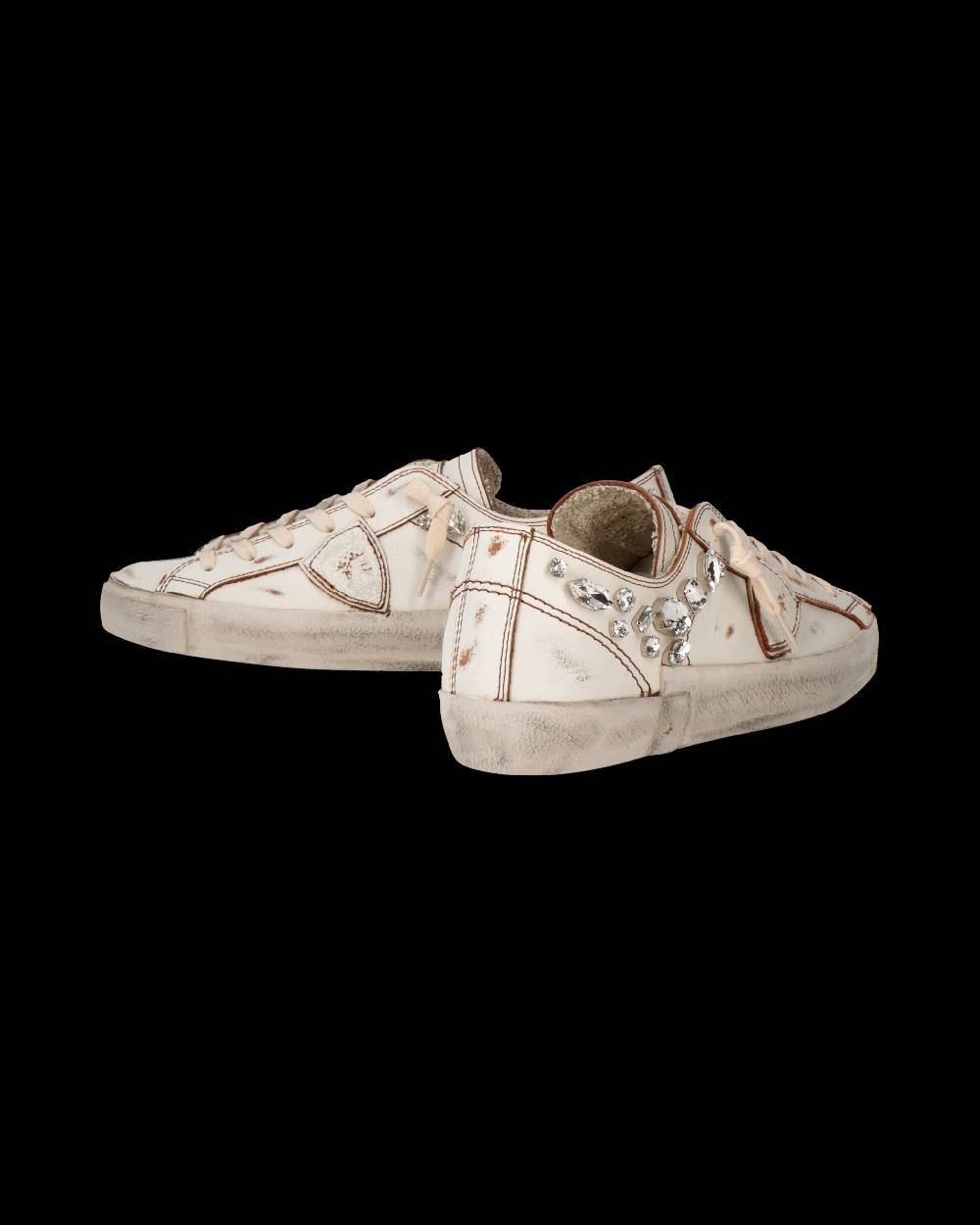 Philippe Model Sneaker Prsx Donna Con Cristalli, Bianco Sconto