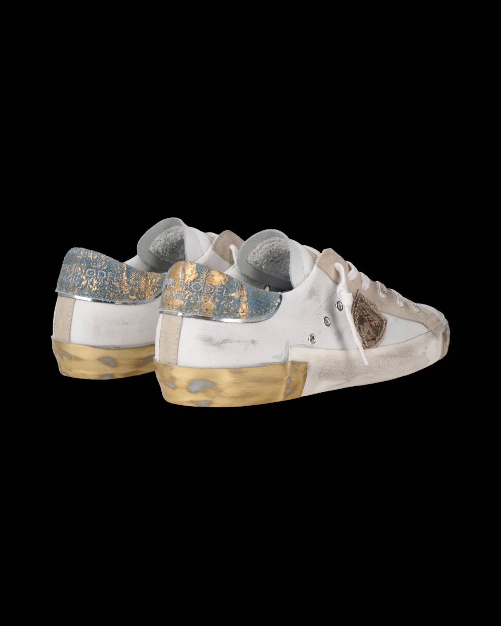 Philippe Model Sneaker Prsx Donna, Bianco e Azzurro Vendita Calda