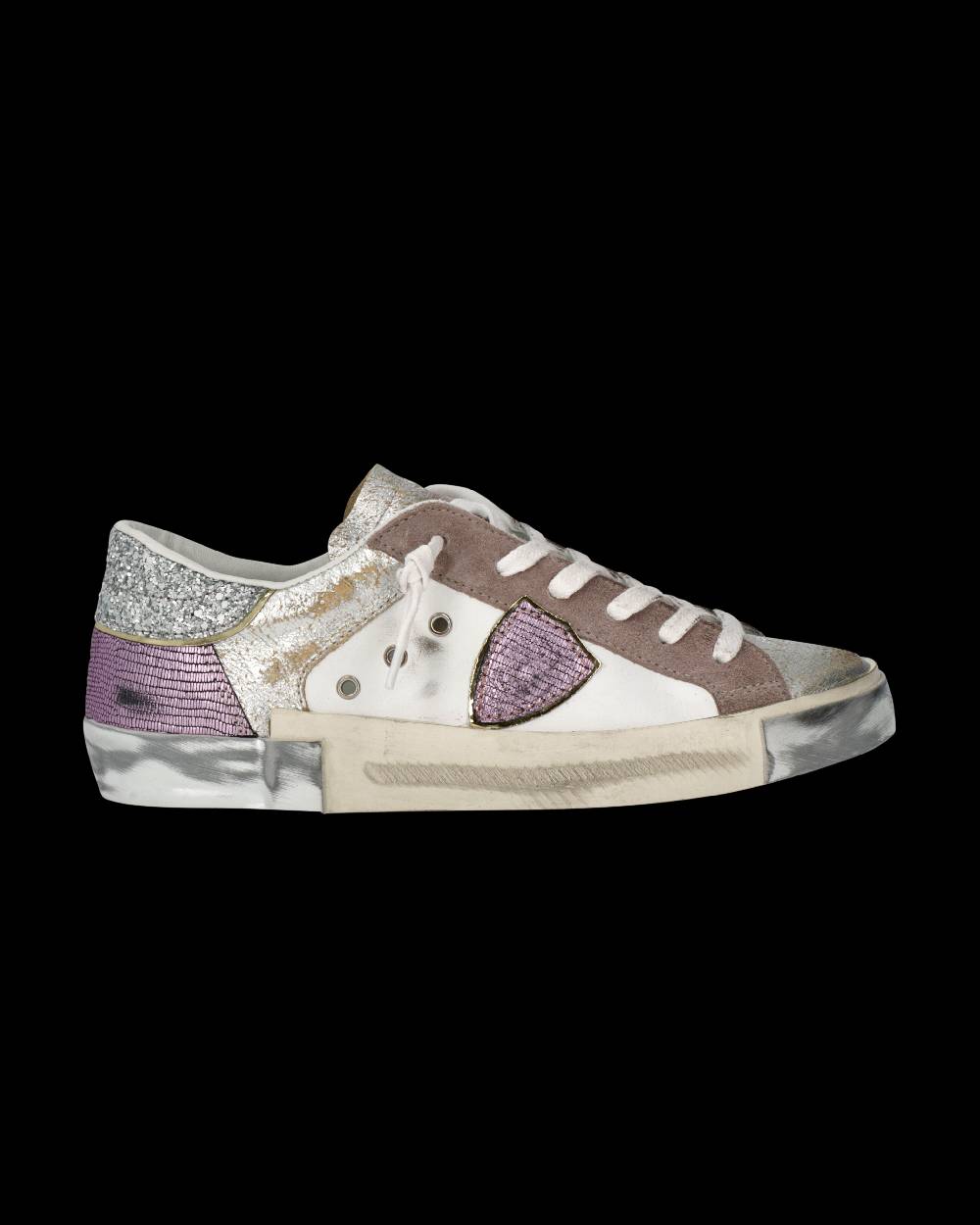 Philippe Model Sneaker Prsx Donna, Bianco Beige e Viola Saldi Di Fabbrica