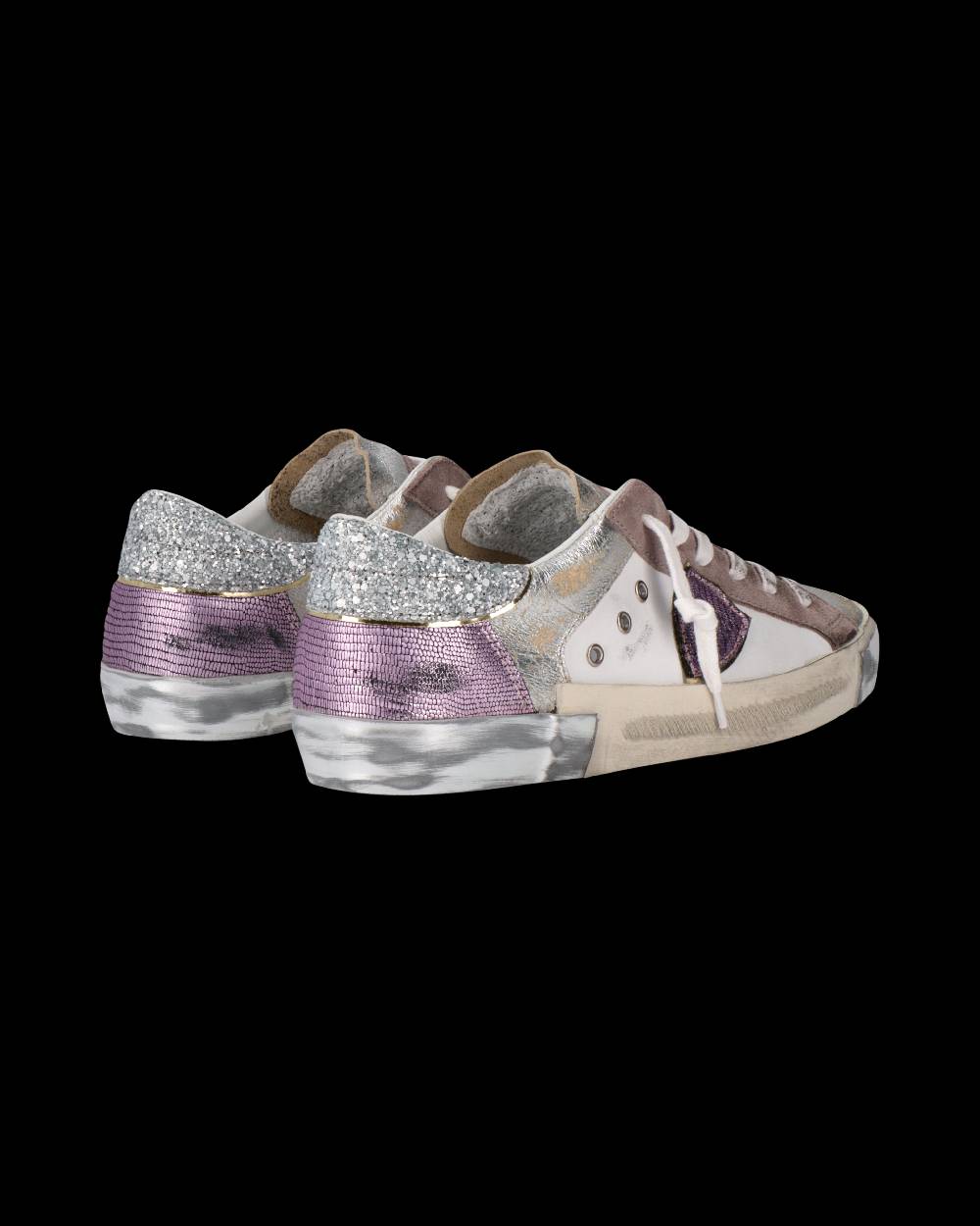 Philippe Model Sneaker Prsx Donna, Bianco Beige e Viola Saldi Di Fabbrica