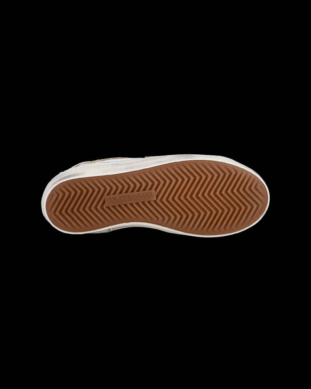 Philippe Model Sneakers basse Paris da Bambino in pelle, Bianco Oro Nuova