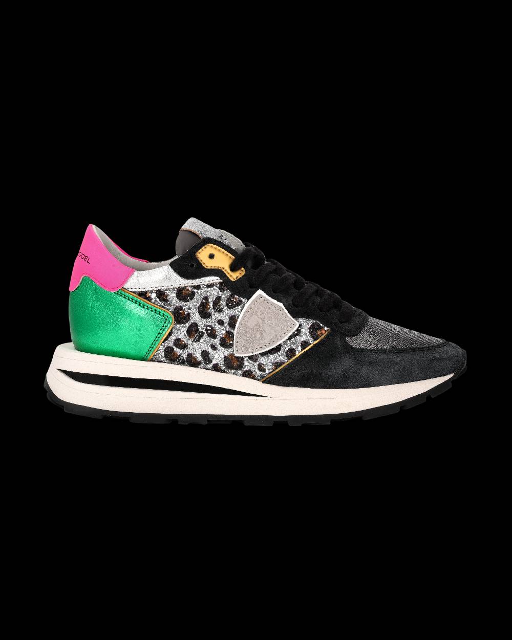 Philippe Model Sneaker Tropez Haute Donna, Nero e Verde Promozione Limitata