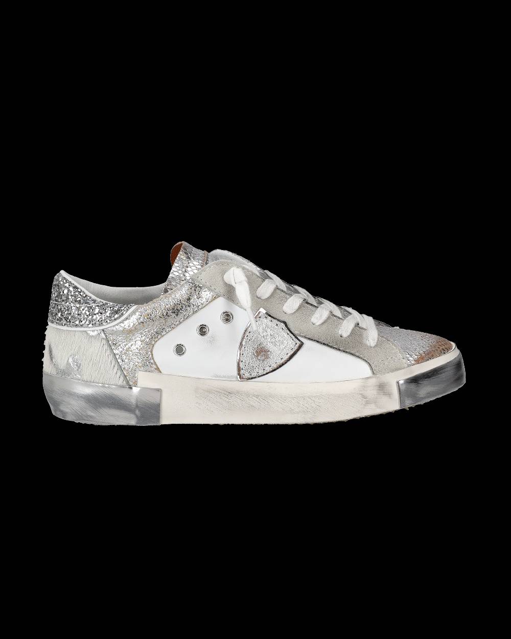 Philippe Model Sneaker bassa PRSX donna - bianco e argento Sconto