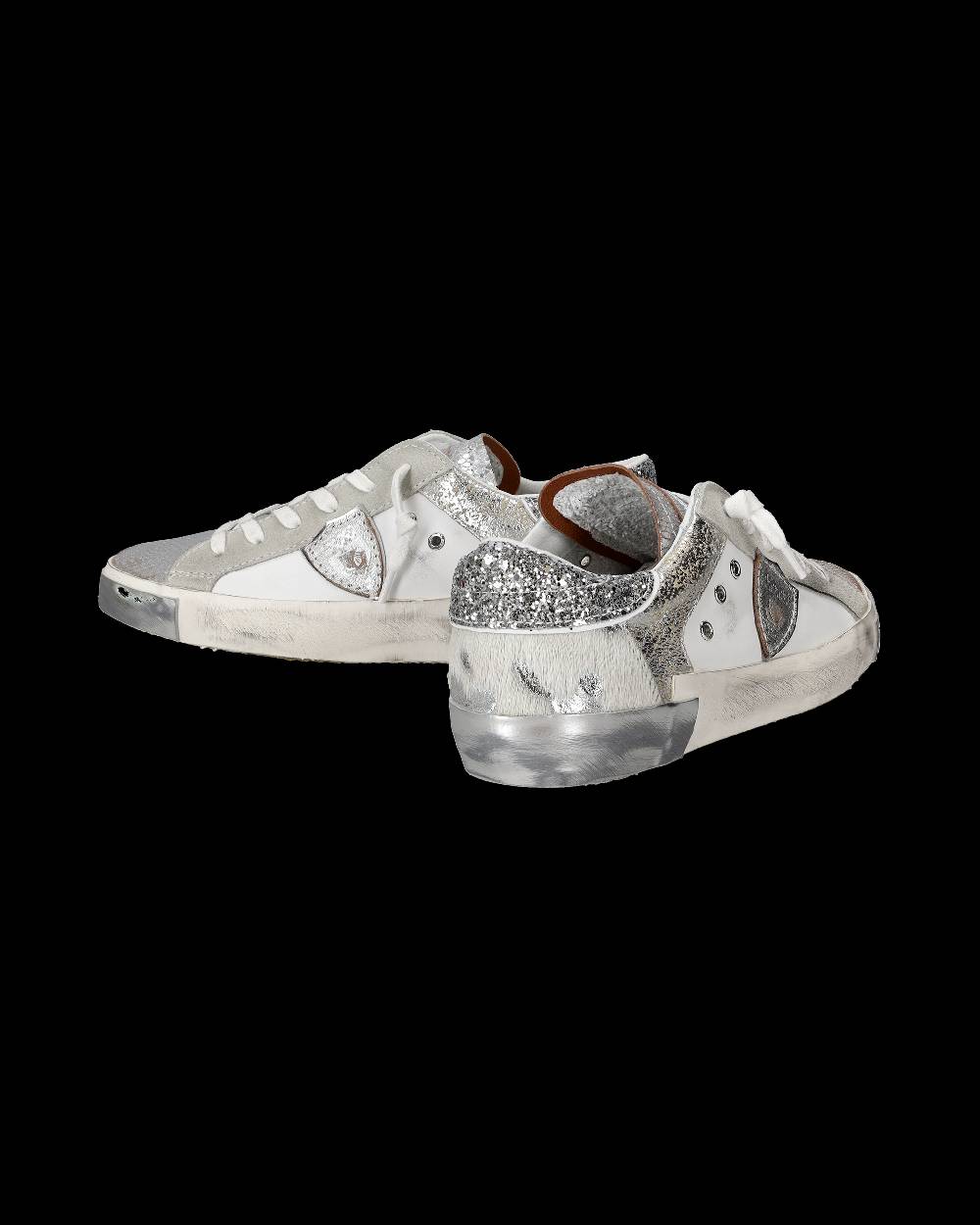 Philippe Model Sneaker bassa PRSX donna - bianco e argento Sconto