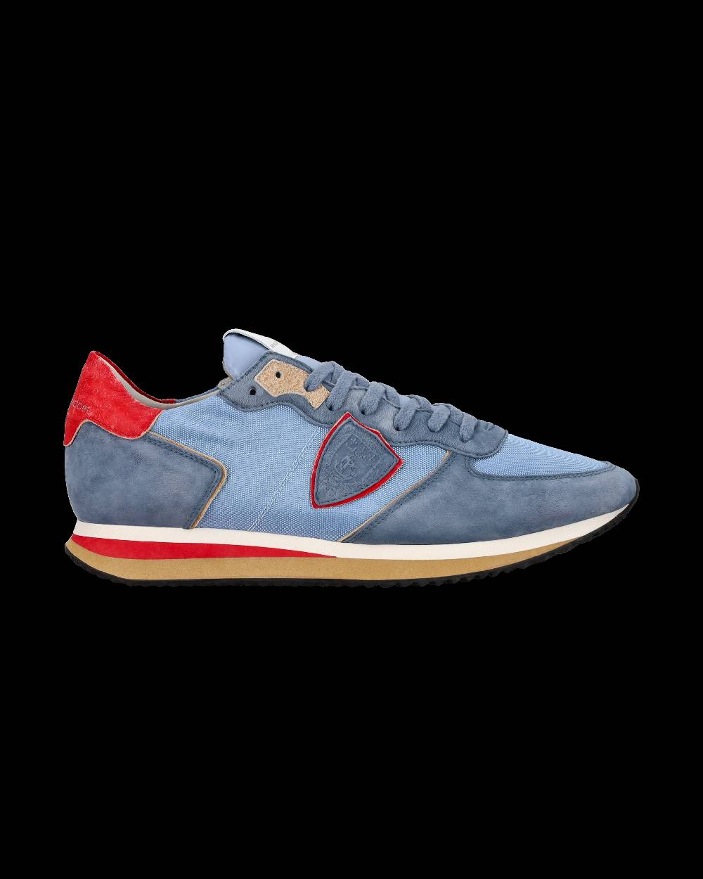 Philippe Model Sneaker casual Trpx da uomo in nylon e pelle Nabuk - Azzurro In Saldo