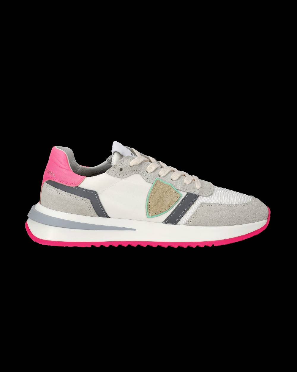 Philippe Model Sneakers Tropez 2.1 da Donna Bianche e Fucsia in Tessuto Tecnico Qualità