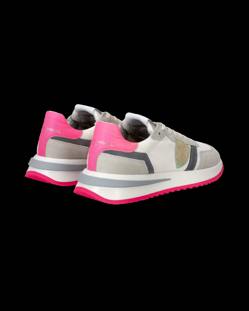 Philippe Model Sneakers Tropez 2.1 da Donna Bianche e Fucsia in Tessuto Tecnico Qualità