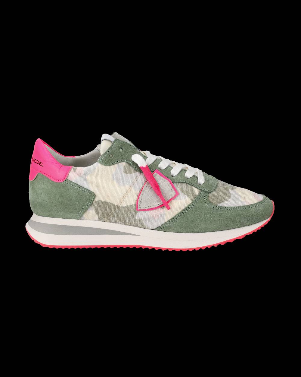 Philippe Model Sneakers Trpx da Donna Verde Camouflage in Tessuto Tecnico Promozione Limitata