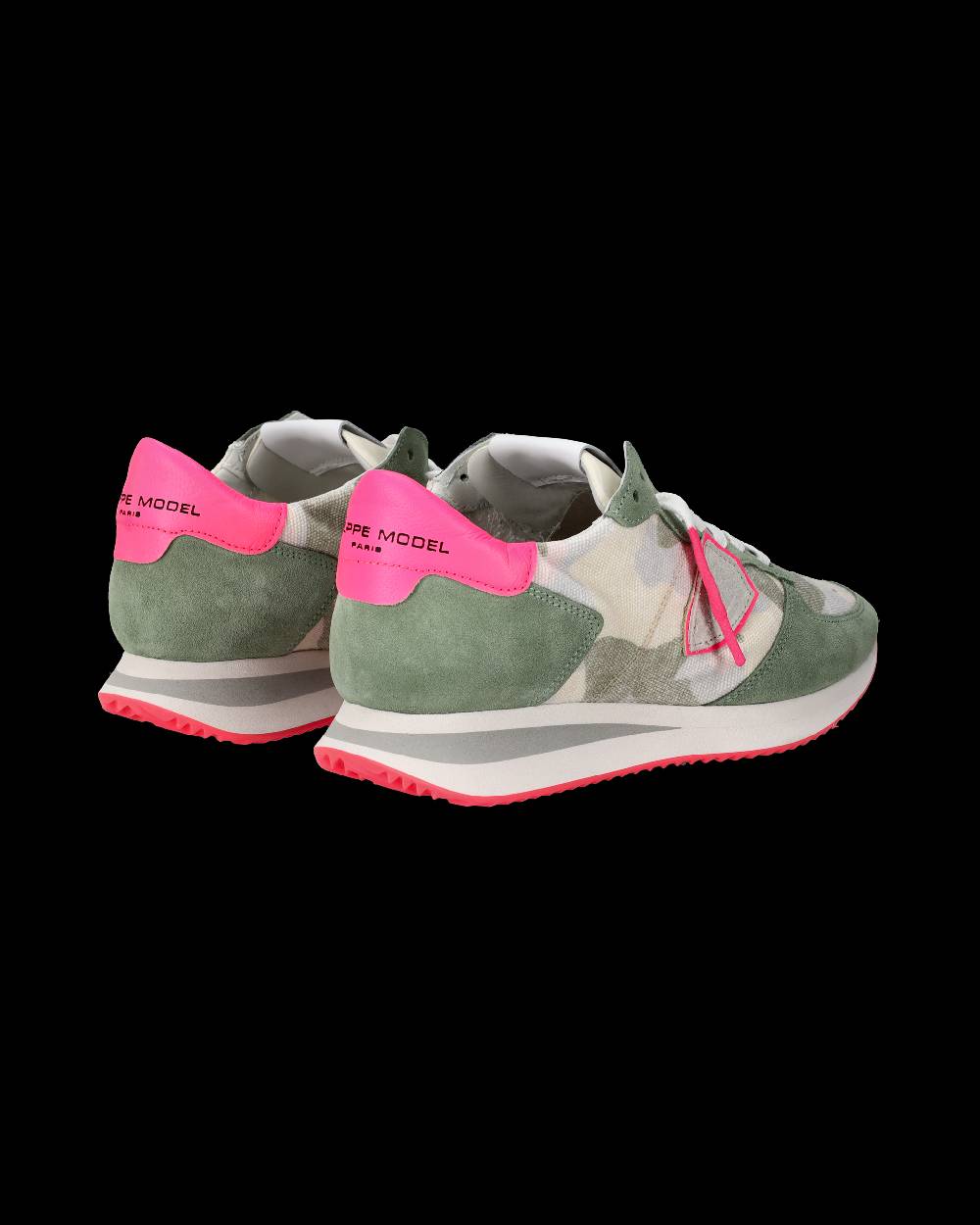 Philippe Model Sneakers Trpx da Donna Verde Camouflage in Tessuto Tecnico Promozione Limitata