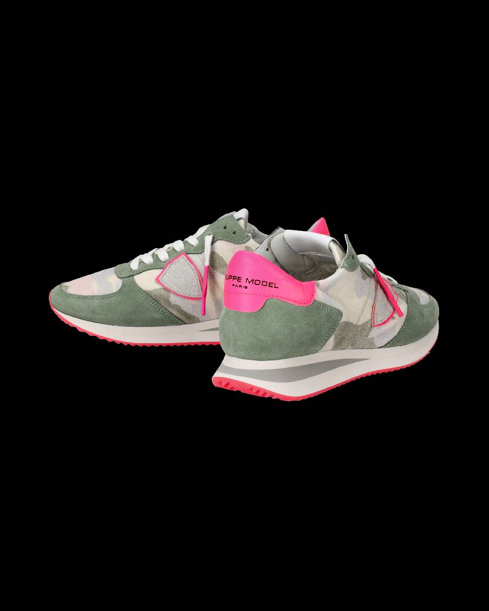 Philippe Model Sneakers Trpx da Donna Verde Camouflage in Tessuto Tecnico Promozione Limitata