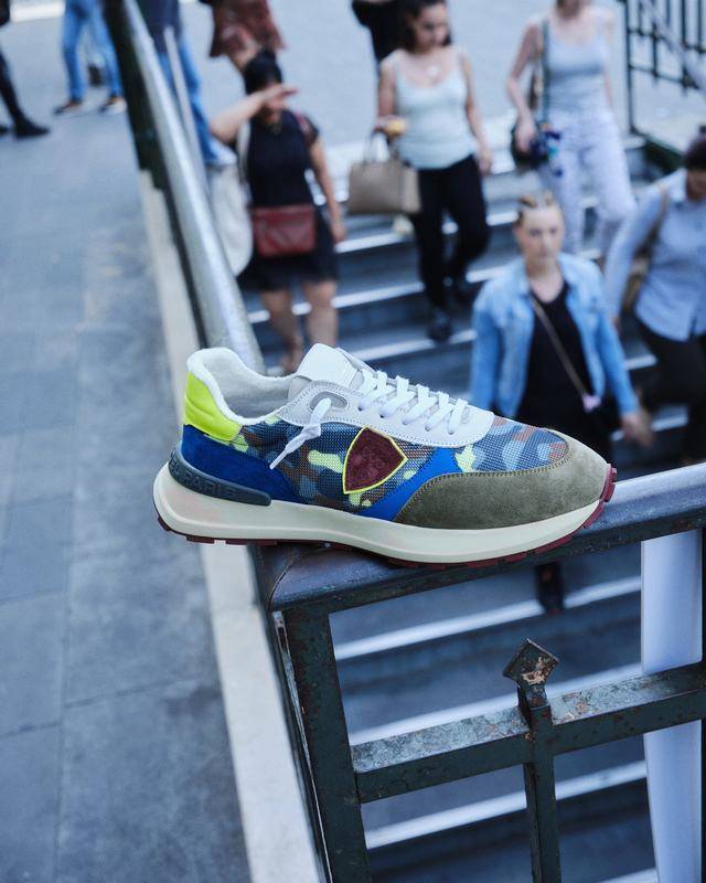 Philippe Model Sneaker running basse Antibes uomo - camouflage, verde e giallo Italia