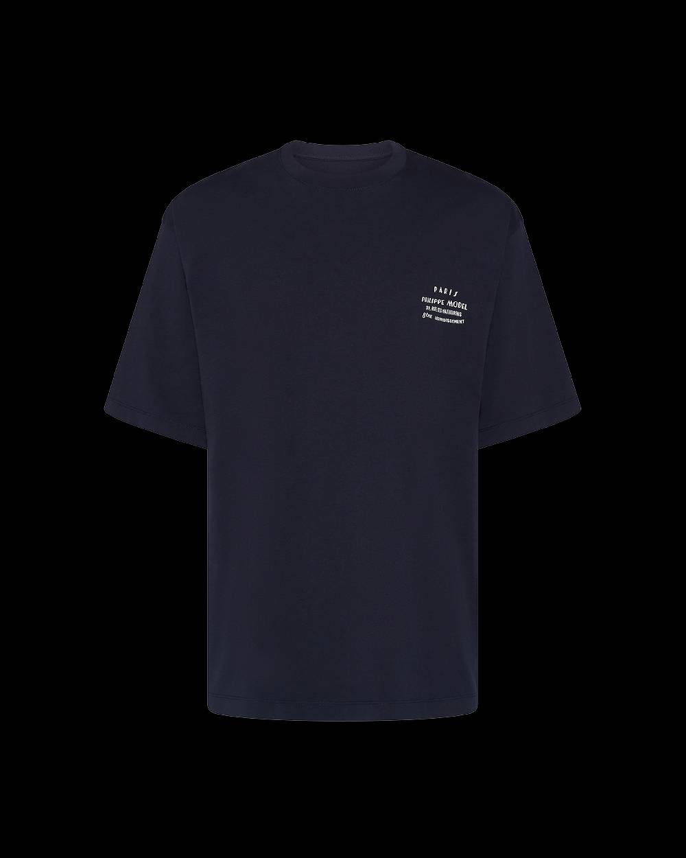 Philippe Model T-Shirt Maurice da Uomo Blu in Jersey Spedizione Gratuita