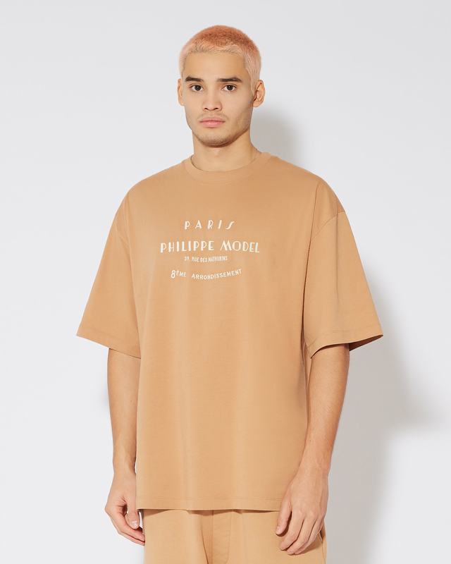 Philippe Model T-Shirt Maurice da Uomo Marrone in Jersey Pezzi Unici