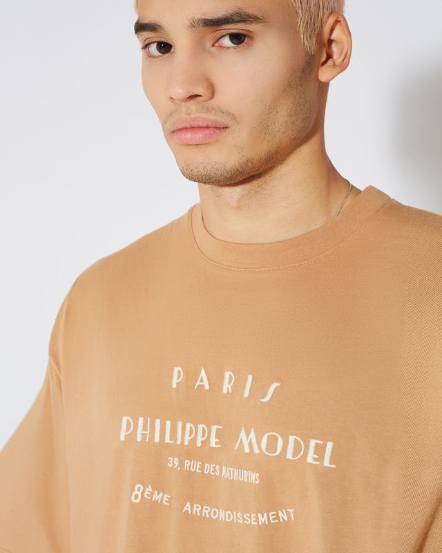 Philippe Model T-Shirt Maurice da Uomo Marrone in Jersey Pezzi Unici
