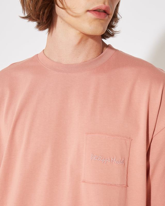 Philippe Model T-Shirt Maurice da Uomo Rosa in Jersey Negozi Online