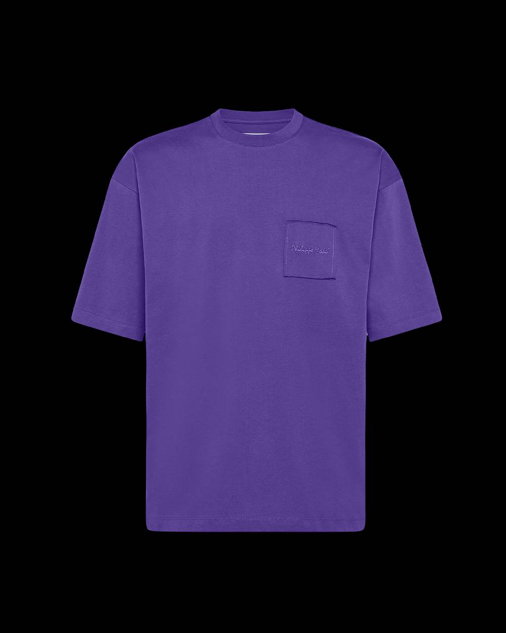 Philippe Model T-Shirt Maurice da Uomo Viola in Jersey Consegna Veloce