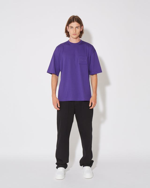 Philippe Model T-Shirt Maurice da Uomo Viola in Jersey Consegna Veloce