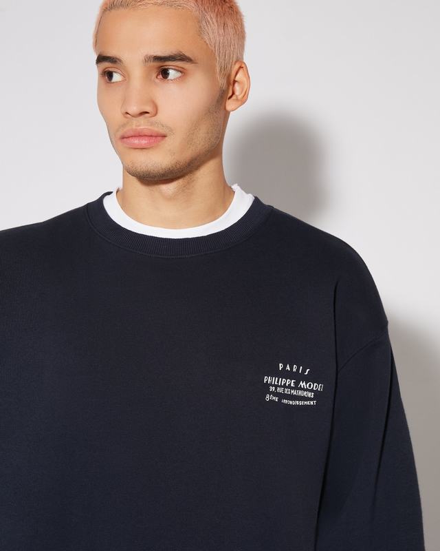 Philippe Model Felpa girocollo Benjamin da Uomo Blu in Jersey Promozione Limitata