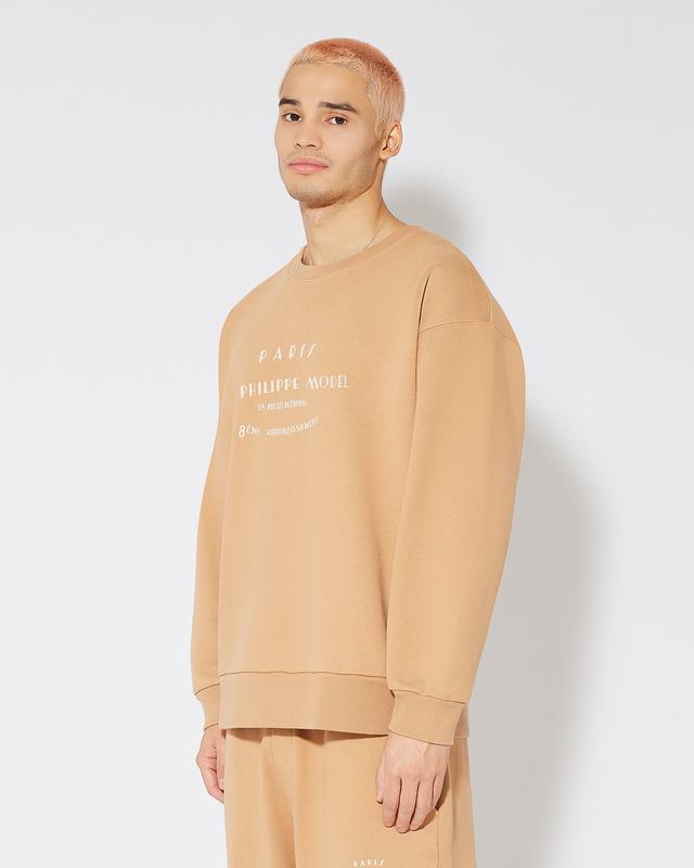 Philippe Model Felpa girocollo Benjamin da Uomo Marrone in Jersey Fino Al -60%