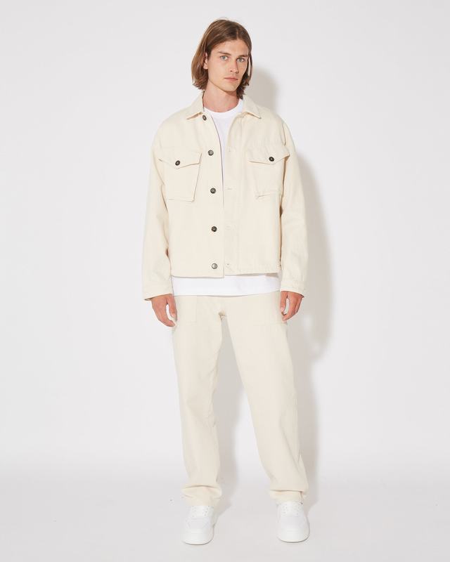 Philippe Model Pantaloni CHARLES da Uomo Ecru in Bull Denim Convenienza