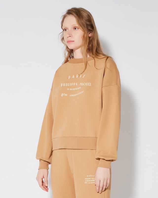Philippe Model Maglione girocollo Babette da Donna Marrone in Jersey Offerta